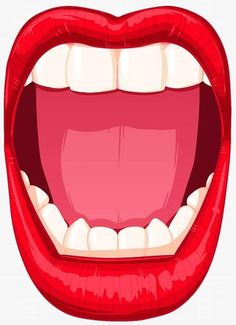 an open mouth with teeth and tongue clipart, hd png - red lips transparent background