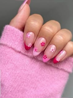 Pink French Tip Nail Designs, Tip Nail Designs, Pink French Tip, French Tip Nail Designs, Pink French, Pink Acrylic Nails