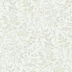 a wallpaper with flowers and leaves on it