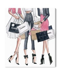 The possibilities to make your home just the way you imaged are endless. This Shopping Date artwork with Black color and texture is printed using premium and fade resistant inks to offer high definition. London Street Fashion, Fashion Illustration Chanel, Shopping Date, Fashion Wall Decor, Megan Hess, Chanel Art, Foto Transfer