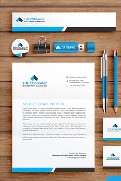 the stationery is neatly organized and ready to be used for business cards, letterheads