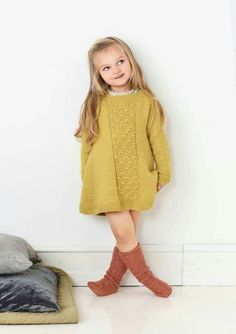 Girls Knitted Dress, Crochet Baby Clothes, Kids Sweater