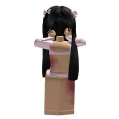 a lego figure with long black hair and bangs