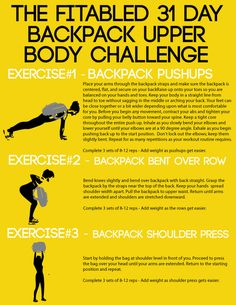 an exercise poster with instructions for the back - up and upper body challenge on it