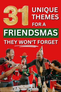 the cover of 31 unique themes for a friends christmas party they won't forget