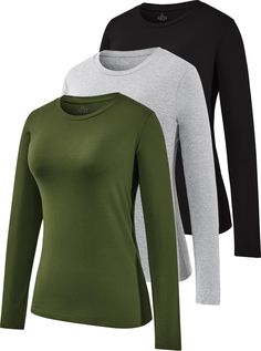 PRICES MAY VARY. 【MATERIAL】Cosy Pyro cotton t-shirts for women long sleeve are made of 95% cotton and 5% spandex,classic-fit style which keeps you freely and comfortable while you daily wear or workout.women crew neck cotton shirts long sleeve with breathable fabric is soft to touch,lightweight and skin-friendly creates a breezy feel 【FEATURES】The women's long sleeve cotton t-shirts designed with a classic crew neck style is simpler and fashionable to wear. Soft fabric with tag-free and fitted d Soft Workout, Workout Women, Thermal Shirt, Ladies Tops, Cotton Shirts, Workout Sweatshirt, Clothes Ideas, T Shirt For Women, Shirt For Women