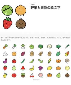 an image of various fruits and vegetables in chinese characters on the left side of the screen