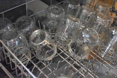 there are many empty glassware in the dishwasher and it is not clear