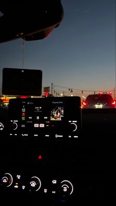 the dashboard of a vehicle at night time