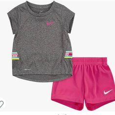 I Have Several Of These Cute Sets!! They Are Adorable And New With Tags! Lines For Girls, Toddler Adidas, Two Piece Short Set, Adidas Outfit, Cute Sets, Set Outfit, Short Set, T Shirt And Shorts, Nike Outfits