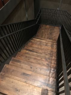 the stairs are made from wood and metal