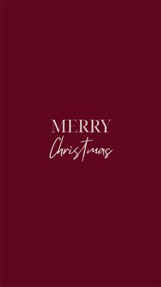 merry christmas card with the word merry on it in white and red, against a maroon background