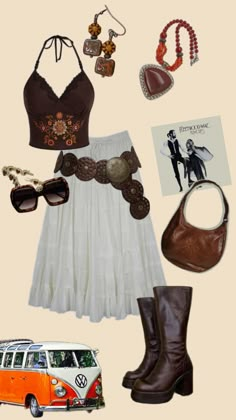 fashion, concert outfit, ootd, fit check, inspo, aesthetic, 70s, woodstock, vintage fashion, retro, women’s style 70s Fashion Vintage 1970s Women, 70 Style Outfits, 1970s Fashion Women Outfits, Vintage Hipster Outfits, 70s Aesthetic Outfit, Modern Hippie Outfits, Hippie Summer Outfits, Fashion Concert Outfit