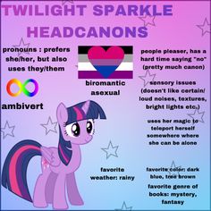 the twilight sparkle info sheet is shown