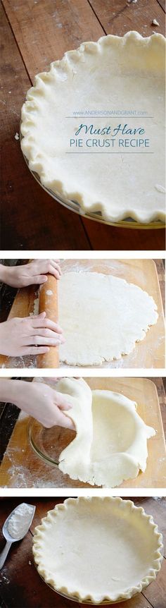 the process for making pie crusts is shown here