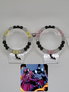 Batwoman, Men's Bracelet, Glass Beaded Bracelets