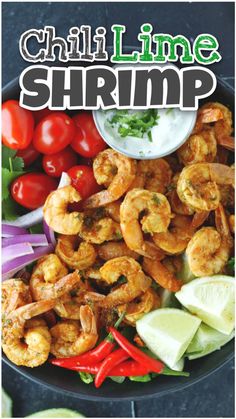 the cover of chili lime shrimp