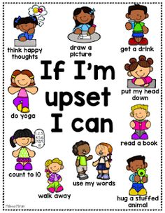 a poster with words that say if i'm upset, i can and other things