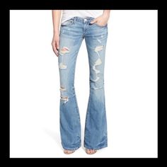 True Religion Women's Karlie Distressed Rip Bell Botton Flared Jeans (Size 28) Hard To Find ! Flare Leg Low Rise 35" Inseam 24 1/2" Leg Opening 100% Cotton Imported These Are The Most Amazing Jeans !!! I Own 2 Pairs !! New With Tags ! Pink True Religion Jeans, True Religion Jeans Flare, Distressed Light Wash Full-length Flare Jeans, Swaggy Fits, True Religion Shirts Women, Dark Wash Flare Jeans, Jeans True Religion Woman, Low Rise Flare Jeans, Flare Denim Jeans