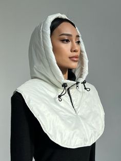 Waterproof hooded scarf, Rainproof hooded cowl, Hooded snood women, White hood cowl, Trending Now, Outdoors gift Removable women's hood with insulation - a hit of the fall-winter 2022-2023 season! Fabric: quilted raincoat on silicone Insulation - silicone (200 g/m2) Composition: 100% polyester Color: black, white, khaki Size: UNI (Universal) The removable hood is made of jacket fabric with silicone insulation. The hood on silicone - protects the head from wind, cold, and rain, keeping warmth and Cheap Fall Hooded Jacket With Adjustable Hood, Cheap Windbreaker With Adjustable Hood And Long Sleeves, Cheap Fall Hooded Jacket With Detachable Hood, Cheap Outdoor Hoodie With Adjustable Hood, Luxury Cotton Hooded Jacket For Outdoor, Cheap Urban Hooded Jacket With Adjustable Hood, Cheap Outerwear With Adjustable Hood For Cold Weather, Luxury Hooded Jacket With Drawstring Hood For Outdoor, Luxury Hooded Jacket With Adjustable Hood For Hiking