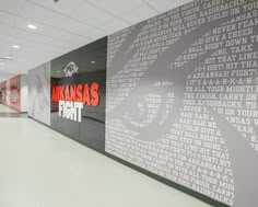 Office Graphics, Arkansas Football, Floor Graphics, Wall Signage, School Interior, Retail Inspiration, Environmental Graphic Design, Sports Wall