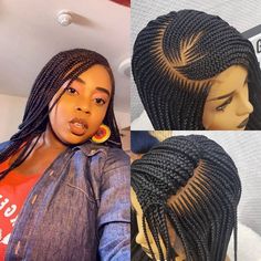 In stock for immediate shippimg. Head to www.eminadobraidedwigs.com . . . . . . #discoverhairstyles #naturalhairdoescare#inmychair… Cornrow Locs, Chunky Box Braids, Twist Box Braids, Senegalese Twist Braids, Bob Braids Hairstyles, Small Box Braids, Bob Braids, Black Hair Extensions, Full Frontal