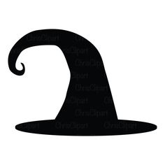 a black and white silhouette of a witch's hat