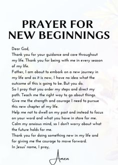 a prayer for new beginnings with flowers