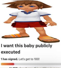 an image of a cartoon character with the caption i want this baby publicly executed