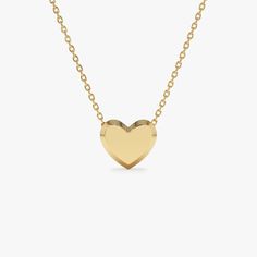 14k Gold Heart Necklace Puffed Heart Slider Pendant / Love Charm / Perfect Heart Necklace / Minimal Heart Necklace / Birthday Gift  ▶ Details   * Made to Order * Gold KT: 14K Solid Gold (also available in 18K & Platinum upon request) * Length & Width: 9 x 8 MM * Ready to Ship in 1-2 Business Days ▶ See more of our Gold Necklaces - http://etsy.me/2lUxj86  ▶ See our storefront here - http://etsy.me/2lUcVnH  ▶ All store sections here * Diamond Rings - http://etsy.me/2lwKUl8  * Diamond Earrings - http://etsy.me/2lyqVBP  * Diamond Necklace - http://etsy.me/2mqa6O1  * Diamond Bracelets - http://etsy.me/2mVrAB5  * Diamond Wedding Rings - https://etsy.me/3YbpVq2  * Gold Wedding Band - https://etsy.me/3X3uf9F * Gold Necklaces - http://etsy.me/2lUxj86  * Gold Bracelets - http://etsy.me/2l9VKBr  * Go Classic 14k Gold Heart Pendant Necklace, Everyday Yellow Gold Heart Cut Charm Necklace, Classic 14k Gold Heart Necklace, Heart-shaped Yellow Gold Charm Necklace In Sterling Silver, Classic 14k Gold Heart-cut Necklace, Classic 14k Gold Heart Cut Necklace, Anniversary Rose Gold Heart Beads Necklace, Yellow Gold Heart Charm Necklace In Sterling Silver, Classic Yellow Gold Heart Necklace With Heart Charm