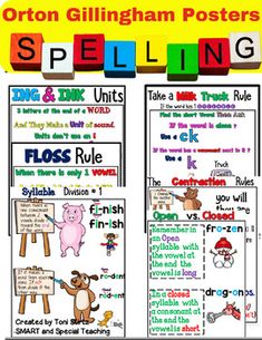 an image of spelling posters for children to use in the classroom or at work time