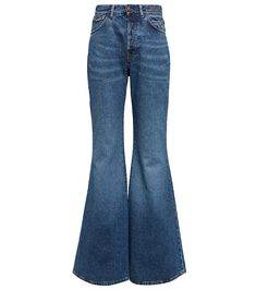 Jeans Png, Wide Leg Denim Jeans, Chloe Clothing, Flared Jeans, Wide Leg Denim, Woman Colour, Dresses Casual, High Jeans, Pocket Design