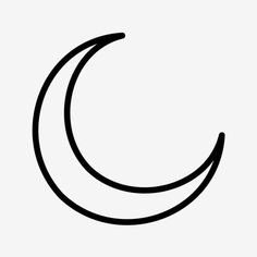 a black and white drawing of a crescent