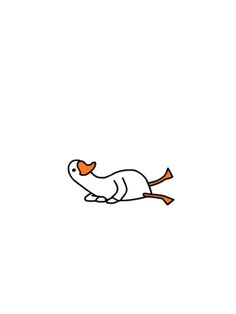 a white bird with orange beaks is flying in the air on a white background