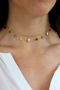 Necklaces Star, Tas Lv, Boho Celestial, Jewelry Layering, Elizabeth Jewelry, Choker Gold, Gold Choker, Jewelry Choker