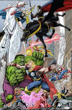 Defenders vs. Avengers Thor Art, Hulk Avengers, Avengers Comics, Marvel Comic Universe, Marvel Comic Character, Marvel Comic Books