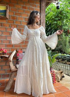 Handmade Smocked Boho off Shoulder Dress/beach Maxi Dress/bohemian White Wedding Dress/romantic White Maxi Dress/wide Sleeve Wedding Dress. - Etsy Flowy Bohemian Dresses, Cotton Wedding Dresses, Mode Pop, Flowy Summer Dresses, Boho Layering, Maxi Dress Wedding, Long Sleeve Maxi, Bohemian Dress, Flowy Dress