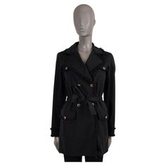 100% authentic Chanel trench coat in black cotton (70%) and silk (30%). Features frayed tweed trims, peak lapels and four buttoned flap pockets. Closes with a double row of buttons and matching self-tie belt and is unlined. Has been worn and is in excellent condition. 2010 Spring/Summer Measurements Model 10P P38356 V16928 94305 Tag Size 36 Size XS Shoulder Width 46cm (17.9in) Bust From 92cm (35.9in) Waist From 88cm (34.3in) Hips From 112cm (43.7in) Length 81cm (31.6in) Side Seam Length 60cm (23 Chanel Coat, Trench Jacket, Chanel Black, Outerwear Coats, Primavera Estate, Cotton Silk, Black Cotton, The Row, Trench Coat