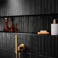 koffee mameya, tile, ceramic, tilebar, ivy hill tile, tilebar llc, wood, vintage, bottle, old, bar, still life, texture, dark, beer Black Tile Bathrooms, Black Subway Tiles, Cleaning Ceramic Tiles, Cleaning Tile Floors, Bullnose Tile, Matte Ceramic, Black Tiles, Tile Trim, Black Bathroom