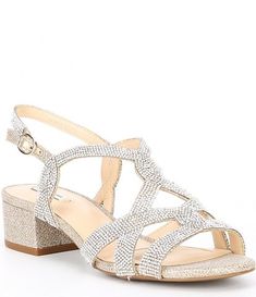 Women's Dress Sandals | Dillard's Mother Of The Bride Shoes, Clear Block Heels, Strappy Block Heels, Bridal Wedding Shoes, Alex Marie, Jeweled Sandals, Street Swag, Rhinestone Cross