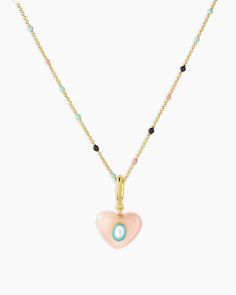 Featuring dainty enamel beads for a subtle pop of color, and a meaningful rose quartz heart charm, the Heart Capri Necklace is the perfect way to personalize your everyday look. Easy to love and fun to layer, this 19" necklace is a must-have style in your jewelry collection. Heart Capri Necklace in 18k Gold, Women's by gorjana Starfall Dress, Oliver Bonas Jewellery, Mediterranean Jewelry, Gorjana Necklace, Dainty Necklace Gold, Jewelry 2024, Unique Jewelry Vintage, Good Jewelry, Earrings Stacking