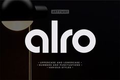 a black and white poster with the word alro on it