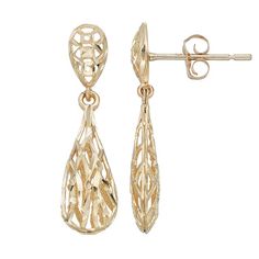 Enhance your outfit with the decorative appeal of these 14k gold open-worked teardrop earrings. EARRING DETAILS Length: .91 in. Backings: post Metal: 14k gold Size: One Size. Gender: female. Age Group: adult. Formal 14k Gold Teardrop Pierced Earrings, Post Metal, Best Leggings, Your Outfit, Leggings Fashion, Teardrop Earrings, Gender Female, Jewelry Earrings Dangle, Jewelry Watches