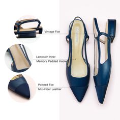 ▼Description These slingback flats elegantly translate to these black crepe and beige leather onto a comfortable slip-on profile with a pointed toe to complement your style with ease. ◄Details ‧ Upper: Mixed Fabric‧ Lining: Lambskin‧ Sole: Rubber‧ Pointed toe‧ Slip-on styling‧ Back paddles includedDimensions‧ Heel Height: 2.5 cm / 1″ ◄Shipping Information Free standard shipping on all orders. An average shipping interval for standard delivery is 5-14 working days. Festival Shoes, Slingback Flats, Sparkle Jewelry, Platform Loafers, Mary Jane Pumps, Blue Flats, Navy And Brown, Mary Jane Flats, Navy Leather