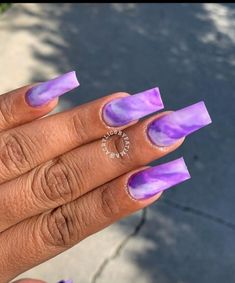 Y2k Girl, Purple Nail, Birthday Planning, Cute Nail Designs, Valentine's Day Nails, Purple Nails, Swag Nails, Cute Nails