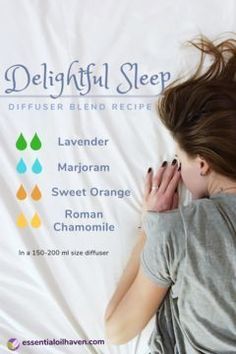 Delightful Sleep - Diffuser Blend. #essentialoils #aromatherapy #diffuserblends #diffusing #sleep Diffuser Blends For Sleep, Helichrysum Essential Oil, Essential Oils For Pain