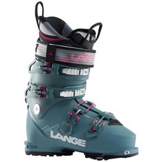 evo.com | Lange Alpine Touring Ski Boots > A "crossover" boot for big days, big lines and big hearts, the Lange XT3 Free 115 LV GW Ski Boots are capable of nailing the toughest terrain with the same authority normally reserved for pure alpine boots, but giving you the option of going just a bit further on skins to make the run yours alone. This is one of the burliest women's hybrid boots out there, with a low volume last for narrower feet, and a reputation for skiing better than the rest of the Womens Ski Boots, Kayak Fishing Gear, Kayaks For Sale, Snow Accessories, Snowboarding Gear, Ski Gear, Alpine Skiing, Climbing Shoes, Snow Skiing