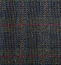 a blue and green checkered wool fabric