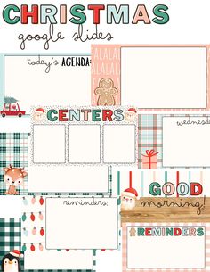 christmas digital scrapbook page templates with santa claus and other holiday related items in the background