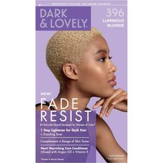 Dark & Lovely Fade Resist Permanent Hair Color - 396 Luminous Blonde, Women's, 396 Luminous Yellow Dark And Lovely Hair Dye, Hair Dye Blonde, Vitamin E Hair, Dark And Lovely, How To Dye Hair At Home, Color Rubio, Dyed Blonde Hair, Lustrous Hair, Gorgeous Hair Color